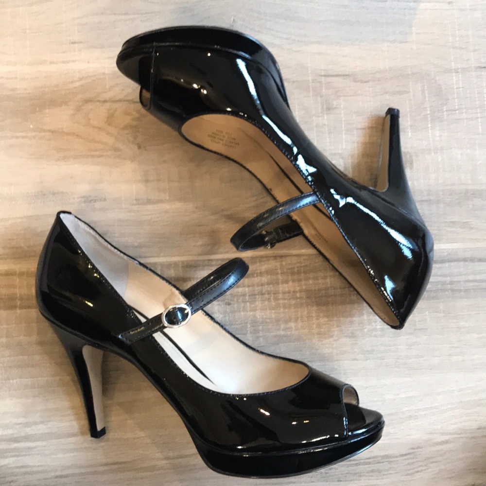 Enzo Angiolini black patent leather heels